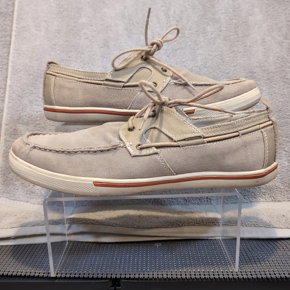 Tommy Bahama Calderon Boat Shoes Men's Size 12 Canvas Loafers Beige Deck
